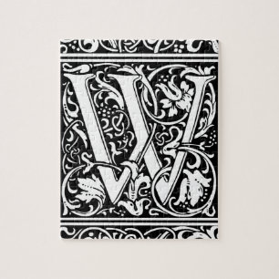 Brief W Middeleeuws Monogram Art Nouveau Legpuzzel