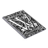 Brief W Middeleeuws Monogram Art Nouveau Notitieboek (Rechterzijde)