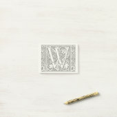 Brief W Middeleeuws Monogram Art Nouveau Post-it® Notes (Op bureau)