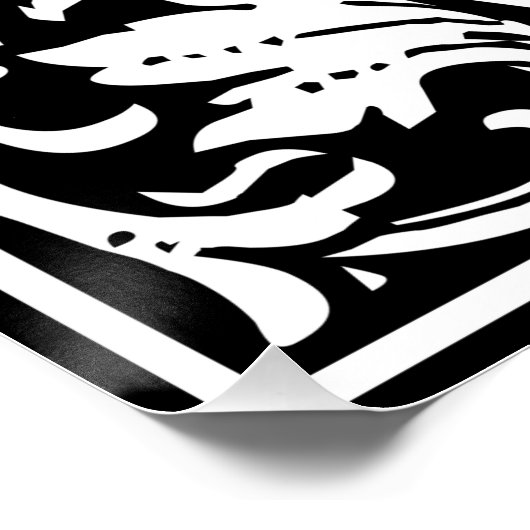 Brief W Middeleeuws Monogram Art Nouveau Poster (Hoek)