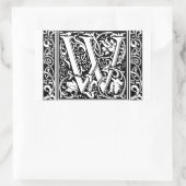 Brief W Middeleeuws Monogram Art Nouveau Rechthoekige Sticker (Tas)