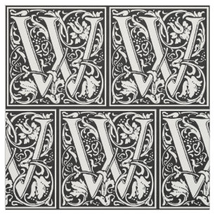 Brief W Middeleeuws Monogram Art Nouveau Stof