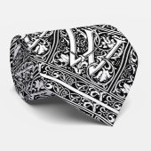 Brief W Middeleeuws Monogram Art Nouveau Stropdas (Opgerold)