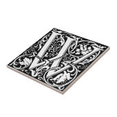 Brief W Middeleeuws Monogram Art Nouveau Tegeltje (Zijkant)