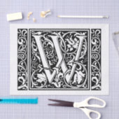 Brief W Middeleeuws Monogram Art Nouveau Tissuepapier (Craft)