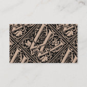 Brief W Middeleeuws Monogram Art Nouveau Visitekaartje (Achterkant)