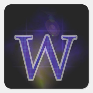 Brief W Vierkante Sticker