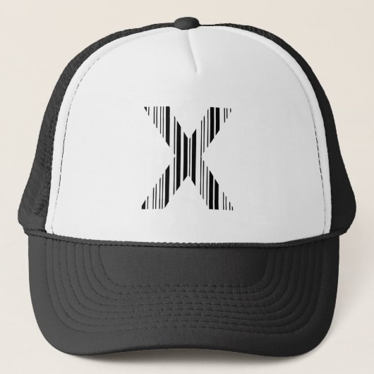 BRIEF X BAR CODE Eerste Initiaal Barcode Patroon Trucker Pet (Voorkant)