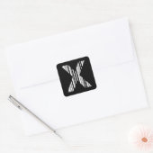 BRIEF X BAR CODE Eerste Initiaal Barcode Patroon Vierkante Sticker (Envelop)