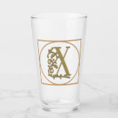 BRIEF X MONOGRAM Beauful Wedding New Home Gift Glas (Voorkant)