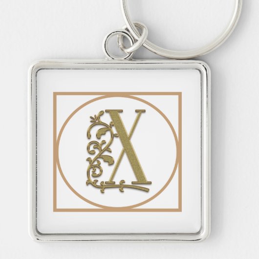 BRIEF X MONOGRAM Beauful Wedding New Home Gift Sleutelhanger (Voorkant)