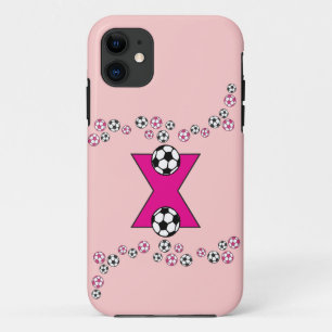Brief X-monogram in voetganger roze Case-Mate iPhone Case