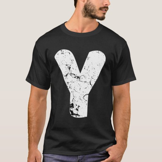 Brief Y Big Capital Alphabet Monogram verhit T-shirt (Voorkant)