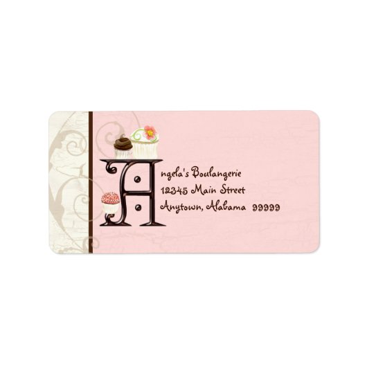 Brief Y Cupcake Business Address Mailing Labels (Voorkant)