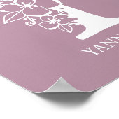 Brief Y Floral Monogram Naam Nursery Modern Poster (Hoek)