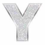 Brief Y Fotobeeldje Ornament<br><div class="desc">Brief Y Silver faux glitter</div>