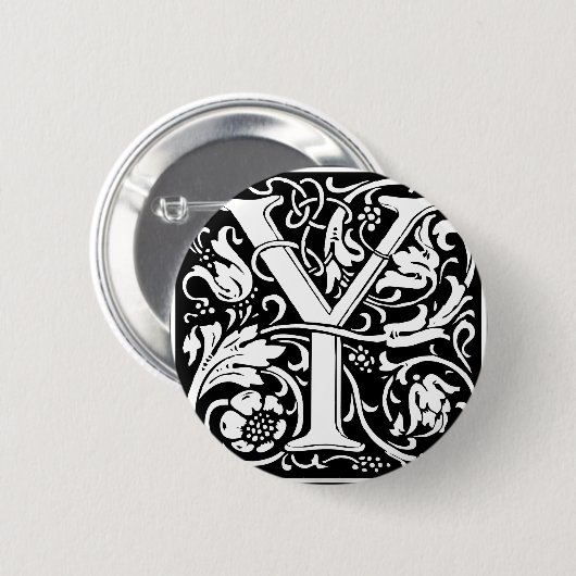 Brief Y Medieval Monogram  Initiaal Ronde Button 5,7 Cm (Voorkant /achterkant)