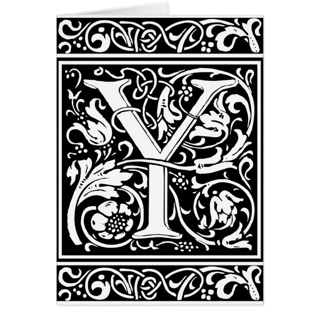 Brief Y Middeleeuws Monogram Art Nouveau (Voorkant)