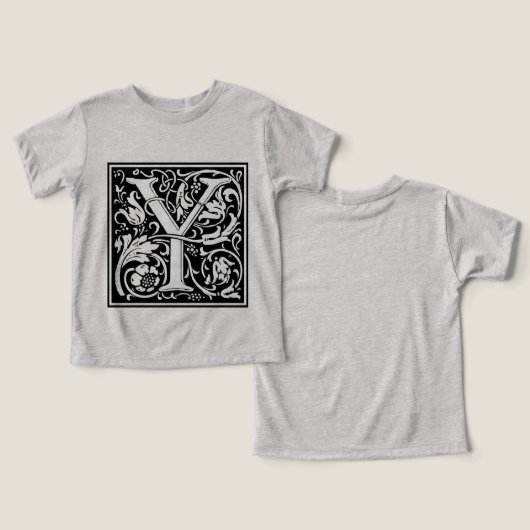 Brief Y Middeleeuws Monogram Art Nouveau (Ontwerp Voorkant & Achterkant)