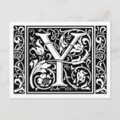 Brief Y Middeleeuws Monogram Art Nouveau Briefkaart (Voorkant)