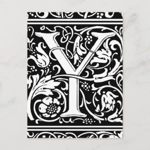 Brief Y Middeleeuws Monogram Art Nouveau Briefkaart