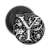 Brief Y Middeleeuws Monogram Art Nouveau Button Flesopener (Voorkant)
