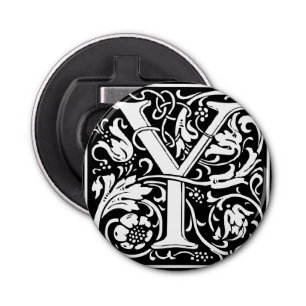 Brief Y Middeleeuws Monogram Art Nouveau Button Flesopener