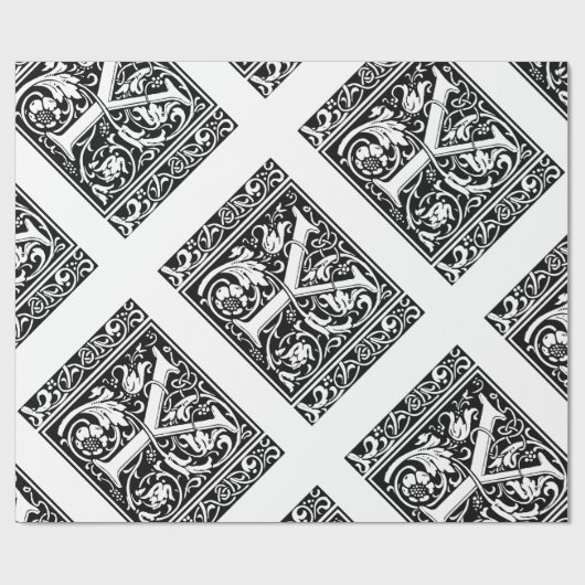 Brief Y Middeleeuws Monogram Art Nouveau Cadeaupapier (Vlak)