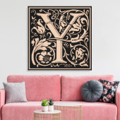 Brief Y Middeleeuws Monogram Art Nouveau Canvas Afdruk (Insitu (Woonkamer))