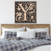 Brief Y Middeleeuws Monogram Art Nouveau Canvas Afdruk (Insitu (Slaapkamer))