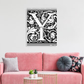 Brief Y Middeleeuws Monogram Art Nouveau Canvas Afdruk (Insitu (Woonkamer))