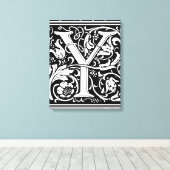 Brief Y Middeleeuws Monogram Art Nouveau Canvas Afdruk (Insitu (Houten vloer))
