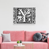 Brief Y Middeleeuws Monogram Art Nouveau Canvas Afdruk (Insitu (Woonkamer))