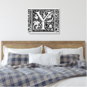 Brief Y Middeleeuws Monogram Art Nouveau Canvas Afdruk (Insitu (Slaapkamer))