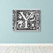 Brief Y Middeleeuws Monogram Art Nouveau Canvas Afdruk (Insitu (Houten vloer))