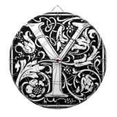 Brief Y Middeleeuws Monogram Art Nouveau Dartbord (Voorkant)