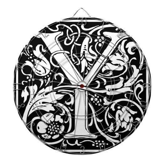 Brief Y Middeleeuws Monogram Art Nouveau Dartbord (Voorkant)