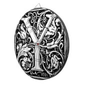 Brief Y Middeleeuws Monogram Art Nouveau Dartbord (Voorkant Rechts)