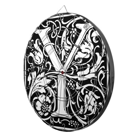 Brief Y Middeleeuws Monogram Art Nouveau Dartbord (Voorkant Rechts)