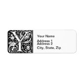 Brief Y Middeleeuws Monogram Art Nouveau Etiket (Voorkant)