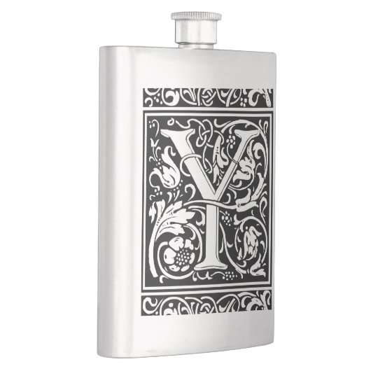 Brief Y Middeleeuws Monogram Art Nouveau Heupfles (Rechts)