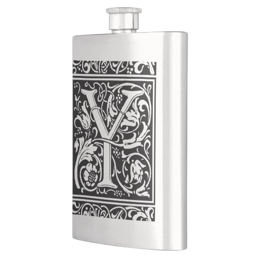 Brief Y Middeleeuws Monogram Art Nouveau Heupfles (Links)