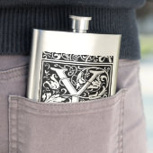 Brief Y Middeleeuws Monogram Art Nouveau Heupfles (Voorbeeld)