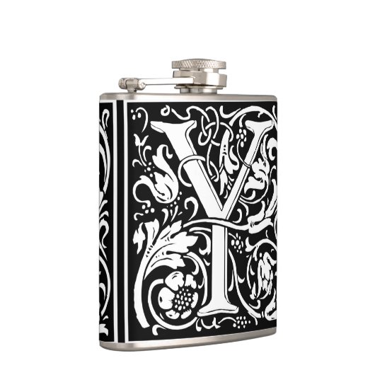 Brief Y Middeleeuws Monogram Art Nouveau Heupfles (Rechts)