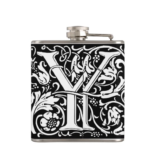 Brief Y Middeleeuws Monogram Art Nouveau Heupfles (Achterkant)