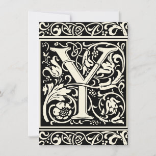 Brief Y Middeleeuws Monogram Art Nouveau Kaart