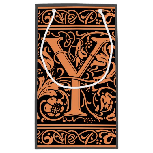 Brief Y Middeleeuws Monogram Art Nouveau Klein Cadeauzakje (Achterkant)