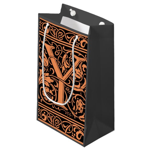 Brief Y Middeleeuws Monogram Art Nouveau Klein Cadeauzakje (Voorkant Gekanteld)