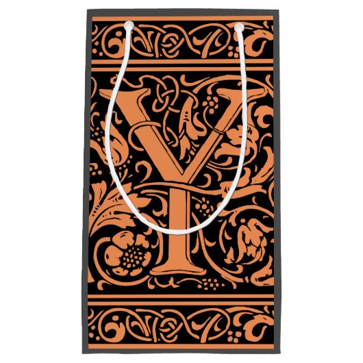 Brief Y Middeleeuws Monogram Art Nouveau Klein Cadeauzakje (Voorkant)