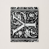 Brief Y Middeleeuws Monogram Art Nouveau Legpuzzel (Verticaal)